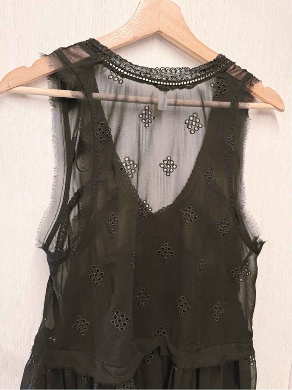 Free People Intimately Black Eyes For You Trapeze Sheer Babydoll Dress, Size XS - Picture 8 of 13